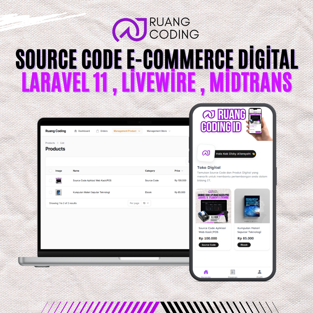 Kaos Polos Motif Putih